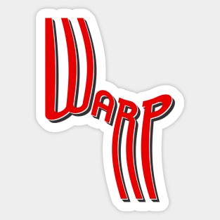 Warp Drop Shadow Typography (Red) Sticker